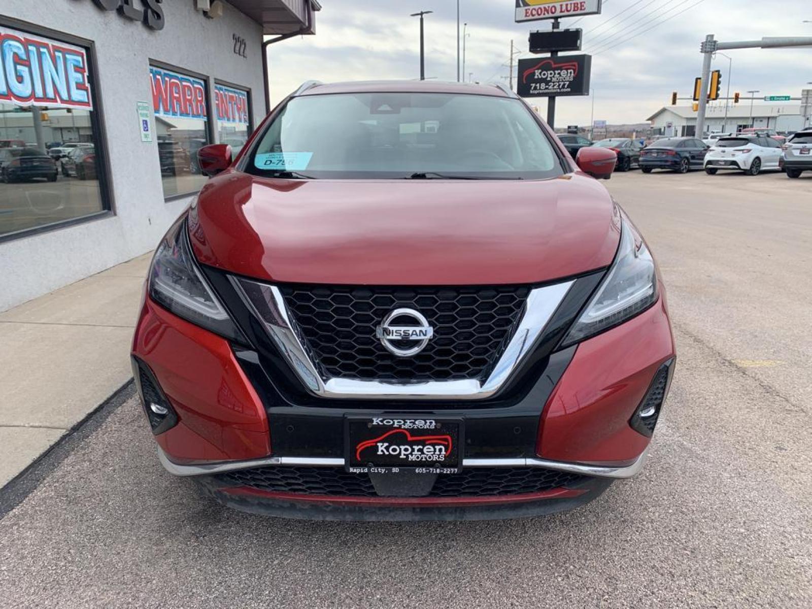 2020 Cayenne Red Metallic Nissan Murano SL (5N1AZ2CS3LN) with an V6, 3.5L engine, CVT transmission, located at 222 N Cambell St., Rapid City, SD, 57701, (866) 420-2727, 44.081833, -103.191032 - Photo #2