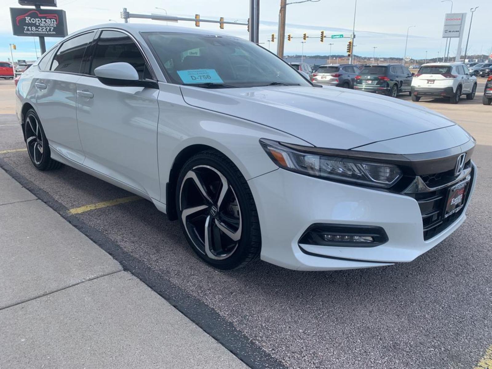 2018 Platinum White Pearl /Black Honda Accord Sport 1.5T (1HGCV1F34JA) with an L4, 1.5L engine, CVT transmission, located at 222 N Cambell St., Rapid City, SD, 57701, (866) 420-2727, 44.081833, -103.191032 - Photo #3