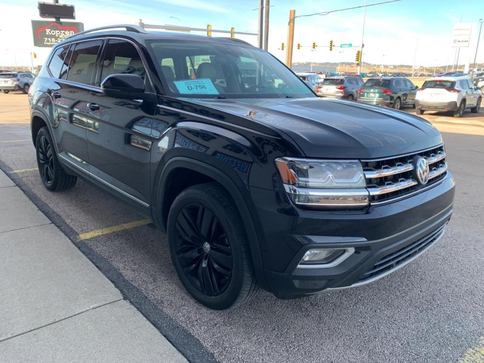 2019 Deep Black Pearl /Shetland Beige Volkswagen Atlas 3.6L V6 SEL Premium (1V2NR2CAXKC) with an V6, 3.6L engine, 8-speed automatic transmission, located at 222 N Cambell St., Rapid City, SD, 57701, (866) 420-2727, 44.081833, -103.191032 - <b>Equipment</b><br>Protect this 2019 Volkswagen Atlas from unwanted accidents with a cutting edge backup camera system. This model has auto-adjust speed for safe following. This Volkswagen Atlas offers Apple CarPlay for seamless connectivity. Good News! This certified CARFAX 1-owner vehicle has on - Photo #3